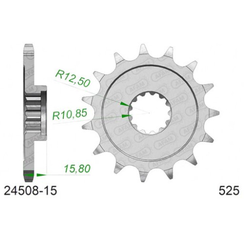 PIGNONE AFAM IN ACCIAIO P525 - Z15 (DIS.24508)