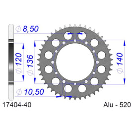 CORONA AFAM IN ALLUMINIO P520 - Z40 (DIS.17404)