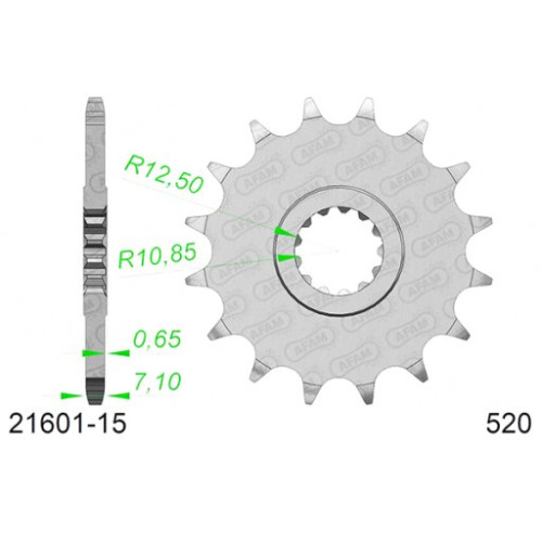 PIGNONE AFAM IN ACCIAIO P520 - Z15 (DIS.21601)