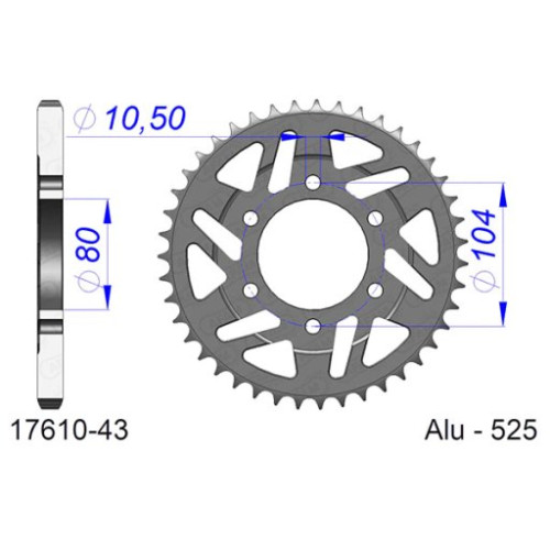 CORONA AFAM IN ALLUMINIO P525 - Z43 (DIS.17610)