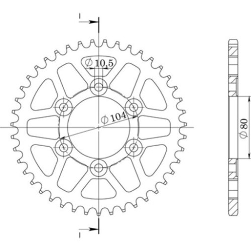 CORONA IN ALLUMINIO P525 - Z42 (DIS.17610)