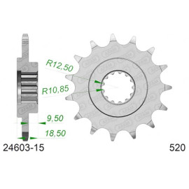 PIGNONE AFAM IN ACCIAIO P520 - Z15 (DIS.24605)