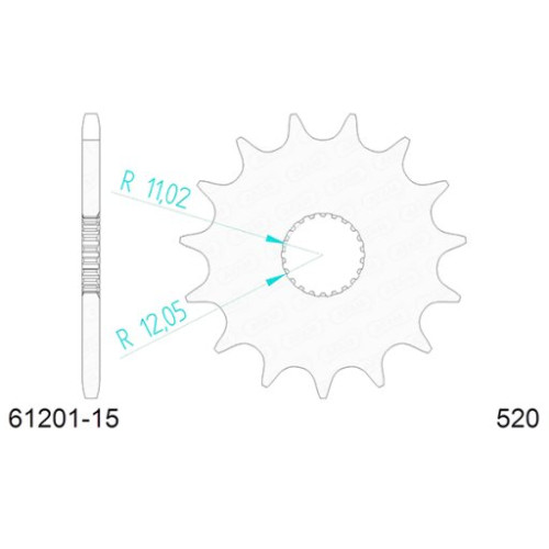 PIGNONE AFAM IN ACCIAIO P520 - Z15 (DIS.61201)