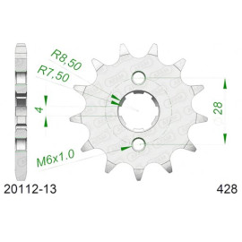 PIGNONE AFAM IN ACCIAIO P428 - Z13 (DIS.00530)