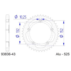 CORONA AFAM IN ALLUMINIO P525 - Z43 (DIS.00139)