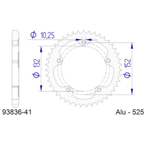 CORONA AFAM IN ALLUMINIO P525 - Z41 (DIS.00139)
