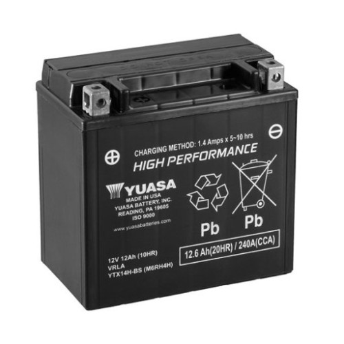 BATTERIA YUASA YTX14H 12V-12AH (SIGILLATA ATTIVATA - FACTORY SEALED)