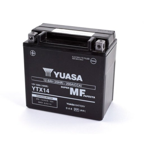 BATTERIA YUASA YTX14 12V-12AH (SIGILLATA ATTIVATA - FACTORY SEALED)