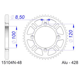 CORONA AFAM IN ALLUMINIO P428 - Z48 (DIS.15104)