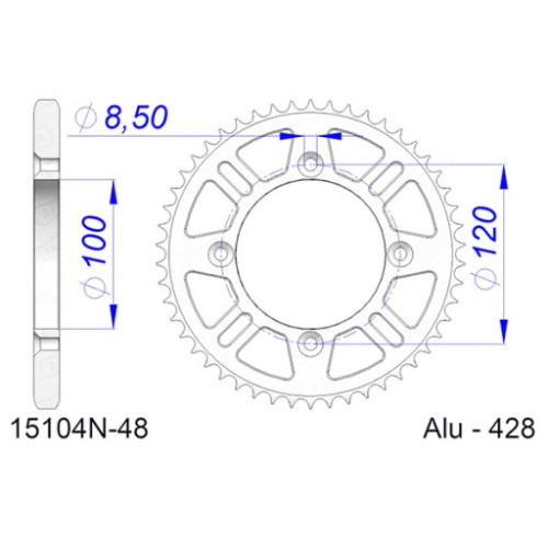 CORONA AFAM IN ALLUMINIO P428 - Z48 (DIS.15104)