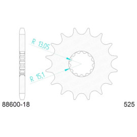 PIGNONE AFAM IN ACCIAIO P525 - Z18 (DIS.88600)