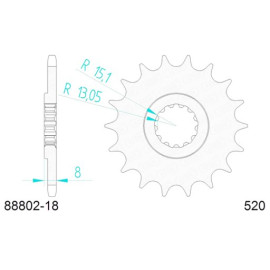 PIGNONE AFAM IN ACCIAIO P520 - Z18 (DIS.88802)