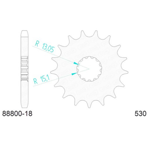 PIGNONE AFAM IN ACCIAIO P530 - Z18 (DIS.88800)