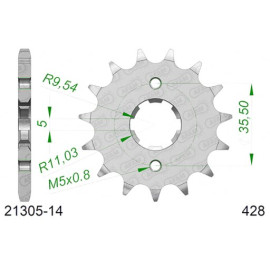 PIGNONE AFAM IN ACCIAIO P428 - Z14 (DIS.21305)