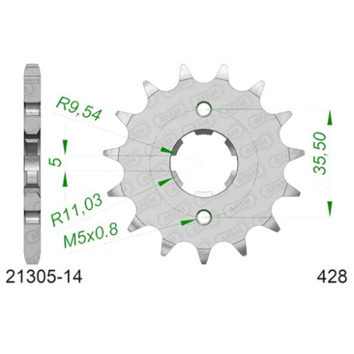 PIGNONE AFAM IN ACCIAIO P428 - Z14 (DIS.21305)