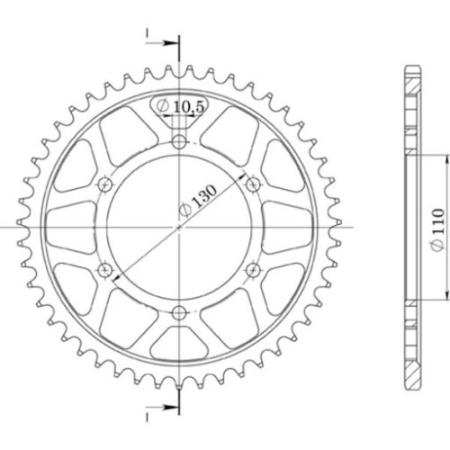 CORONA IN ALLUMINIO P530 - Z48 (DIS.13813)
