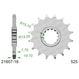 PIGNONE AFAM IN ACCIAIO P525 - Z16 (DIS.21609)