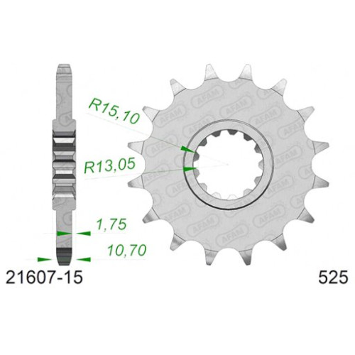 PIGNONE AFAM IN ACCIAIO P525 - Z15 (DIS.21609)