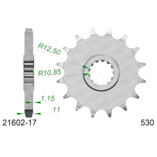 PIGNONE AFAM IN ACCIAIO P530 - Z17 (DIS.21602)