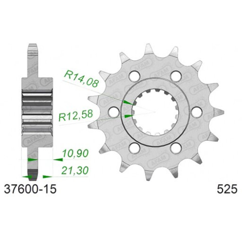 PIGNONE AFAM IN ACCIAIO P525 - Z15 (DIS.37600)
