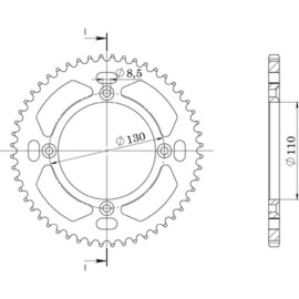 CORONA IN ALLUMINIO P428 - Z54 (DIS.11111)