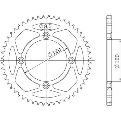 CORONA IN ALLUMINIO P428 - Z54 (DIS.15104)