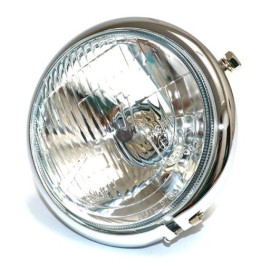 FANALE TONDO Ø 158 CROMATO VETRO RIGATO-LAMP.H4 E POSIZIONE