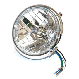 FANALE TONDO Ø 158 CROMATO VETRO TRASPARENTE LAMP.H4 E POSIZ