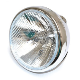 FANALE TONDO Ø 190 CROMATO VETRO RIGATO-H4 E POSIZIONE