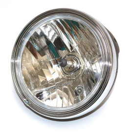 FANALE TONDO Ø 201 NERO-VETRO RIGATO-LAMP.H4 E POSIZIONE