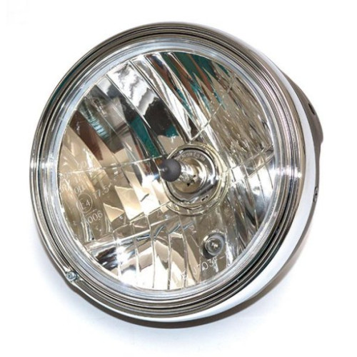 FANALE TONDO Ø 201 NERO-VETRO RIGATO-LAMP.H4 E POSIZIONE