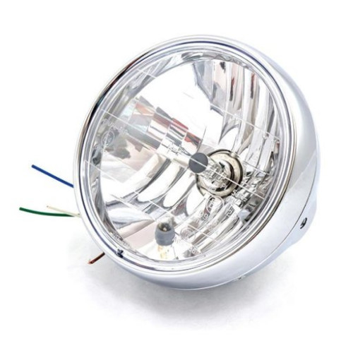 FANALE TONDO Ø 190 CROMATO-VETRO TRASPARENTE-H4 E POSIZIONE