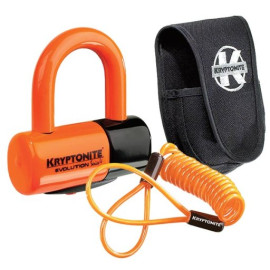KRYPTONITE BLOCCADISCO EVOLUTION COLOR ARANCIO CON CUSTODIA E CAVO REMINDER