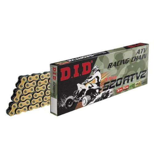 DID CATENA DID 520ATV2 (Gold & Black) - Lunghezza: 106 maglie con giunto a clip (FJ)