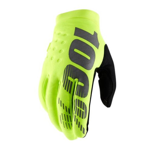 100% GUANTI 100% BRISKER FLUO YELLOW/BLACK (L)
