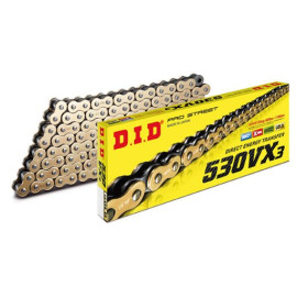 DID CATENA DID 530VX3 (Gold & Black) - Lunghezza: 124 maglie con giunto a rivetto (ZJ)