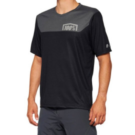 100% AIRMATIC MAGLIA A MANICHE CORTE BLACK/CHARCOAL - M