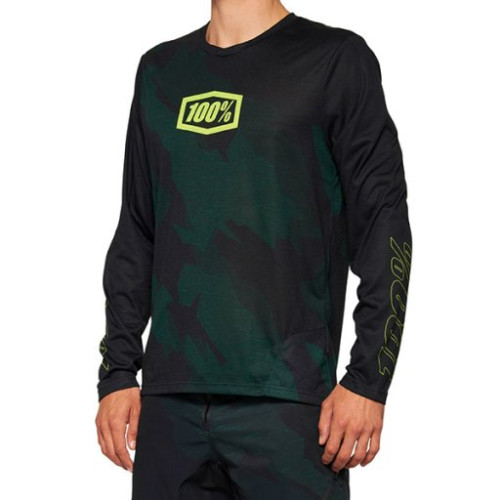 100% AIRMATIC LE MAGLIA A MANICHE LUNGHE BLACK CAMO - L