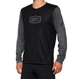 100% AIRMATIC MAGLIA A MANICHE LUNGHE BLACK - S