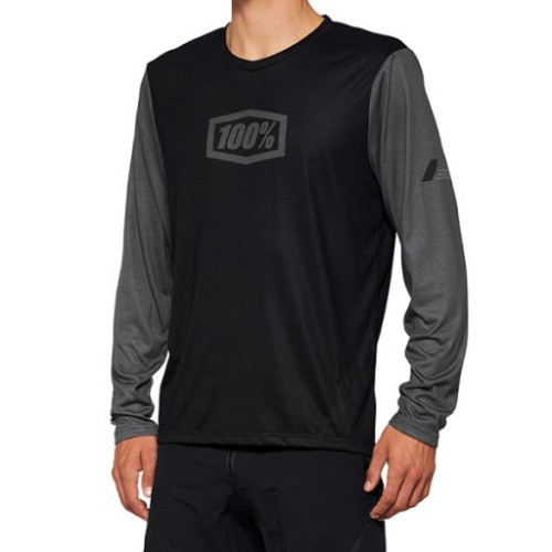 100% AIRMATIC MAGLIA A MANICHE LUNGHE BLACK - L