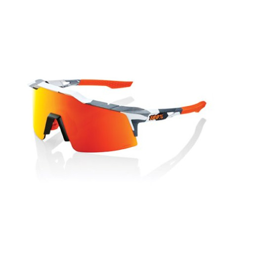 100% OCCHIALI DA SOLE 100% SPEEDCRAFT SL - SOFT TACT GREY CAMO - LENTI HIPER A SPECCHIO ROSSE MULTILAYER