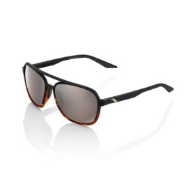 100% OCCHIALI DA SOLE 100% KONNOR - MATTE TRANSLUCENT BROWN FADE -  LENTI HIPER A SPECCHIO ARGENTO