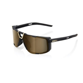 100% OCCHIALI DA SOLE 100% EASTCRAFT - SOFT TACT BLACK - LENTI A SPECCHIO ORO