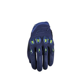 FIVE GLOVES GUANTI FIVE STUNT EVO2 NIGHT BLUE/FLUO YELLOW (S)
