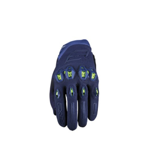FIVE GLOVES GUANTI FIVE STUNT EVO2 NIGHT BLUE/FLUO YELLOW (S)