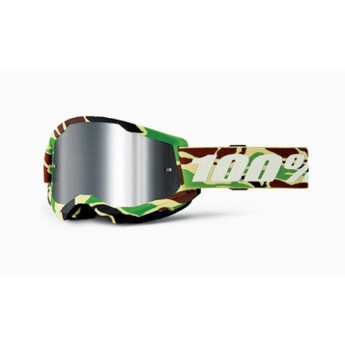 100% MASCHERA 100% STRATA 2 WAR CAMO - LENTE A SPECCHIO ARGENTO