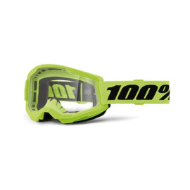 100% MASCHERA 100% STRATA 2 NEON YELLOW - LENTE TRASPARENTE