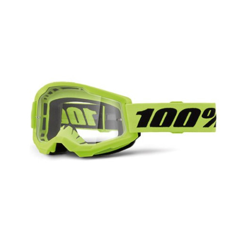 100% MASCHERA 100% STRATA 2 NEON YELLOW - LENTE TRASPARENTE