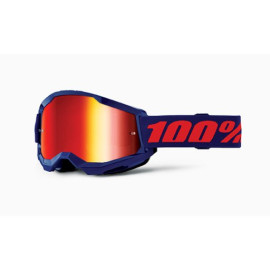 100% MASCHERA 100% STRATA 2 NAVY - LENTE A SPECCHIO ROSSA