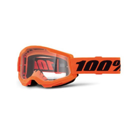 100% MASCHERA 100% STRATA 2 NEON ORANGE - LENTE TRASPARENTE